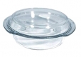 sklenený pekáč okrúhly + veko 3,7 L