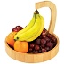 drevená miska na ovocie+driak  &#216; 30x28 cm